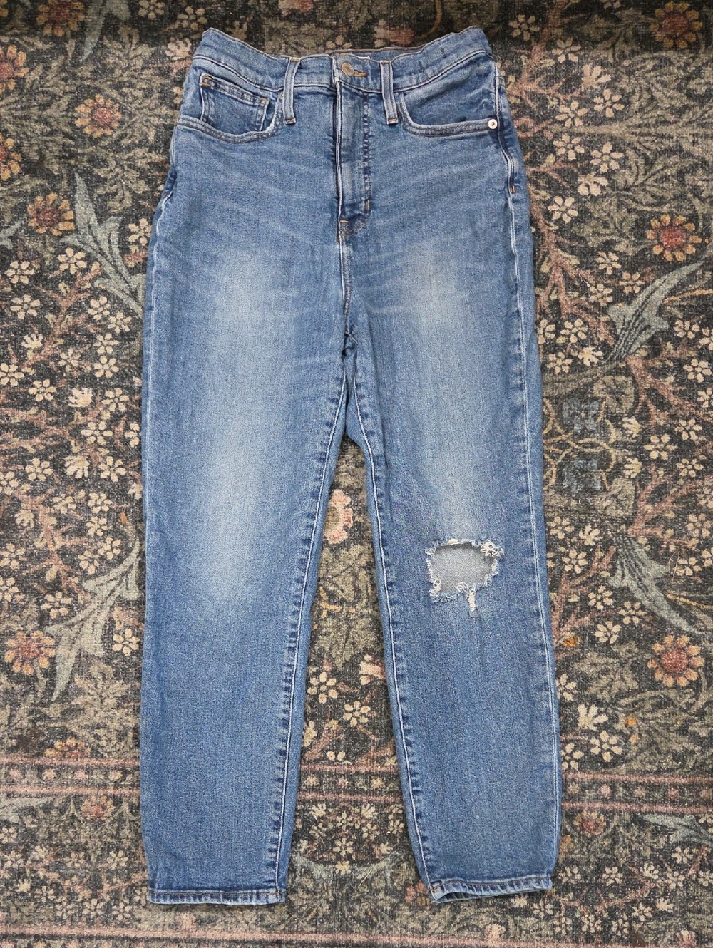 Madewell The Mom Jean Distressed Medium Wash